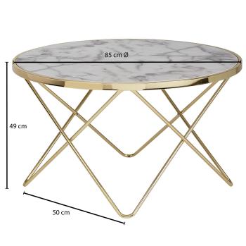 salontafel goud marmerlook 85 cm