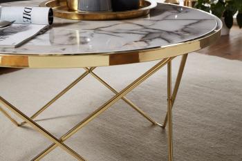 salontafel goud marmerlook 85 cm