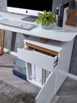Bureau wit eiken 140 cm