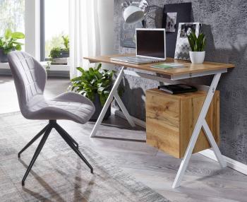 Bureau eikenlook wit 120 cm