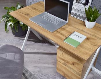 Bureau eikenlook wit 120 cm