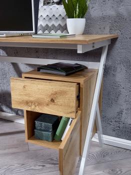 Bureau eikenlook wit 120 cm