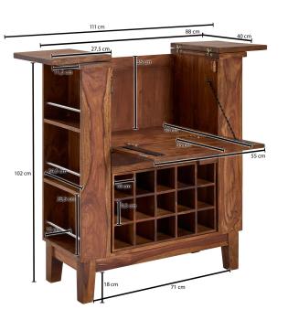 wijnbar sheesham hout