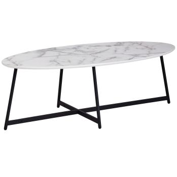 ovale salontafel marmerlook 120 cm