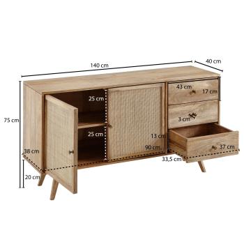 Dressoir mangohout 140 cm