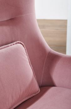 schommelfauteuil roze fluweel