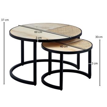 salontafel set mango rotan