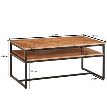 salontafel acaciahout met plateau 100 cm