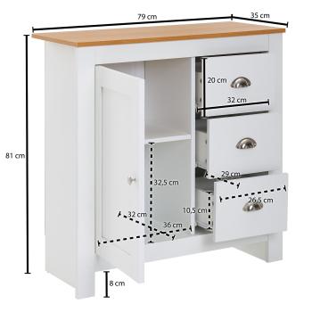 dressoir wit eikenlook 79 cm