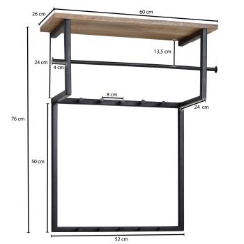 wandgarderobe mango 60 cm