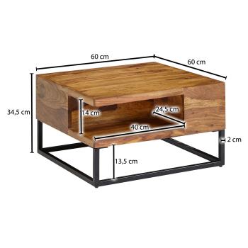 salontafel vierkant sheesham 60 cm