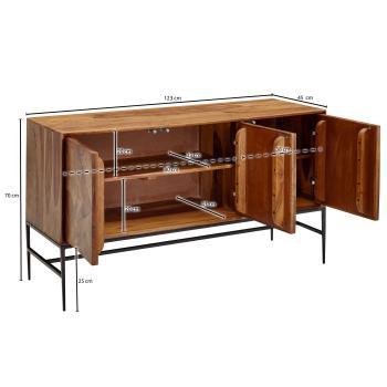 commode kast massief hout 123 cm