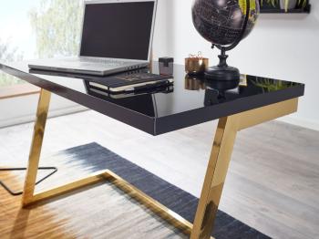 bureau zwart goud 120 cm