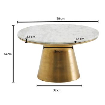salontafel marmer goud 60 cm