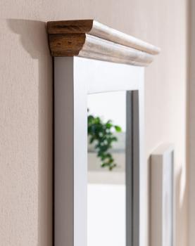 wandspiegel met schap mangohout