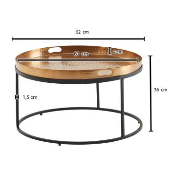 ronde salontafel goudkleurig dienblad