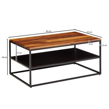 Salontafel sheesham met plateau 85 cm