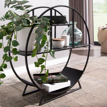 ronde decoratieve kast zwart