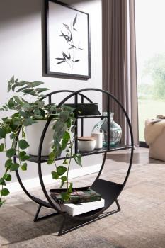 ronde decoratieve kast zwart