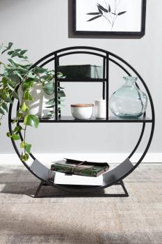 ronde decoratieve kast zwart