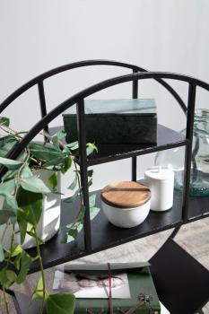 ronde decoratieve kast zwart