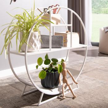 ronde decoratieve kast wit
