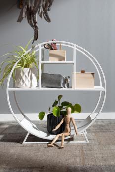ronde decoratieve kast wit
