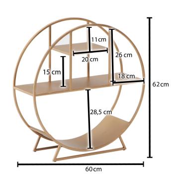 ronde decoratieve kast goud 