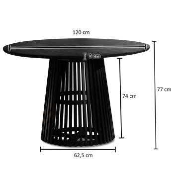 ronde zwarte eettafel 120 cm