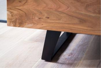 Lowboard acaciahout zwart bruin 140 cm