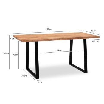Bureau acaciahout 160 cm trapeze poten