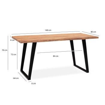 Bureau acaciahout 140 cm schuine poten