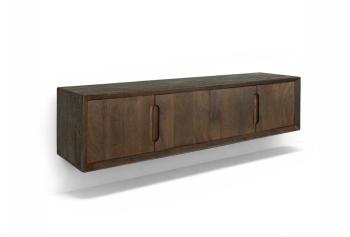 Zwevend tv meubel bruin mangohout 140 cm