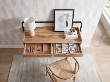 zwevend bureau acaciahout 120 cm