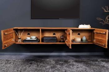 zwevend tv meubel sheesham hout 160 cm