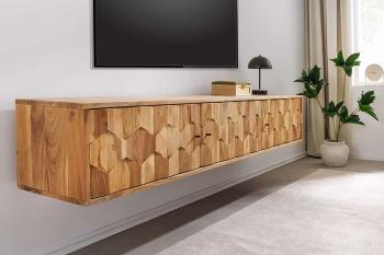Zwevend tv meubel 3D acaciahout 160 cm