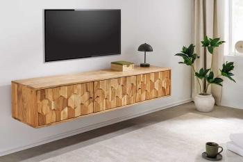 Zwevend tv meubel 3D acaciahout 160 cm