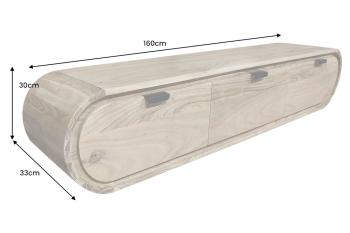 Zwevend organisch tv meubel acaciahout 160 cm