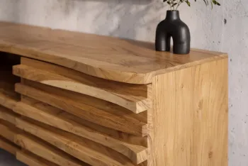 Zwevend TV meubel naturel bruin acaciahout 200cm