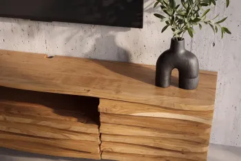 Zwevend TV meubel naturel bruin acaciahout 200cm