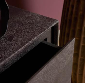 zwevend tv meubel zwart mangohout 280 cm