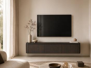 Zwevend tv meubel basalt bruin 180 cm