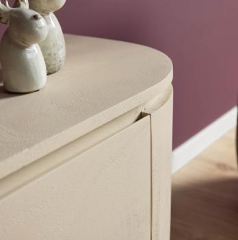 Zwevend tv meubel beigezand mangohout 160 cm