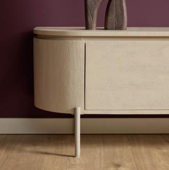 Zwevend tv meubel beigezand mangohout 160 cm