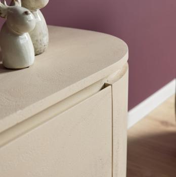 Zwevend tv meubel beigezand mangohout 240 cm