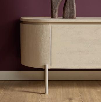 Zwevend tv meubel beigezand mangohout 240 cm