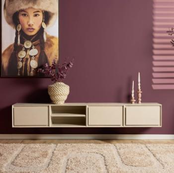 zwevend tv meubel beigezand 200 cm