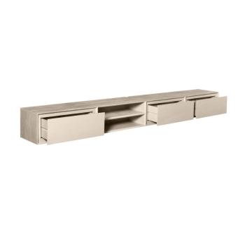 zwevend tv meubel beigezand mangohout 280 cm