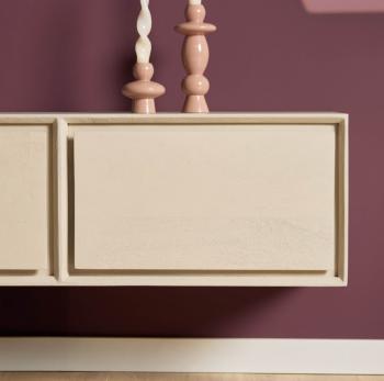 zwevend tv meubel zandbeige 160 cm