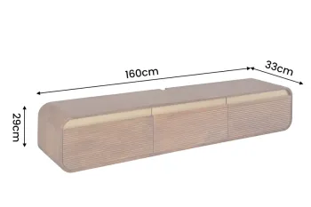 Zwevend tv meubel donkerbruin mangohout goud accent 160 cm